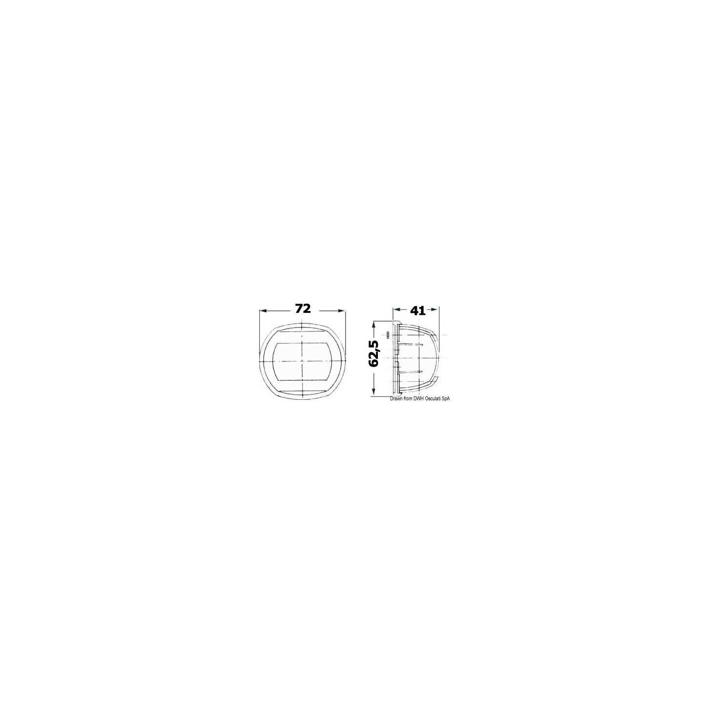 Feu de navigation Maxi 20 blanc 12 V/rouge 112,5° - OMAX MARINE