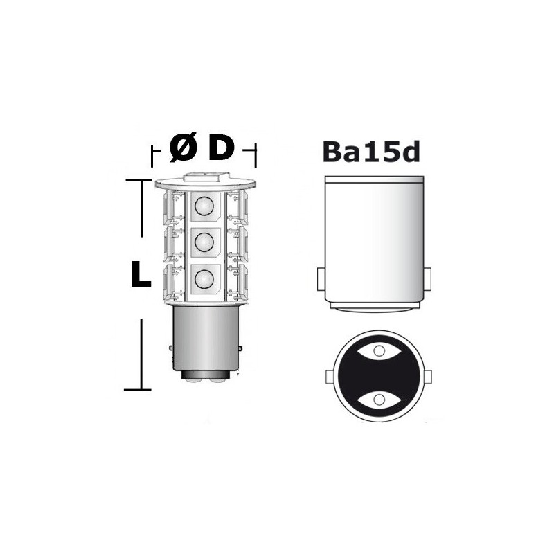  Ampoule led BA15D avec protection 