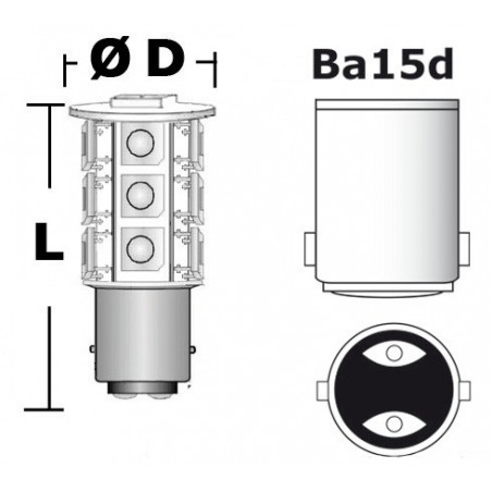  Ampoule led BA15D avec protection 