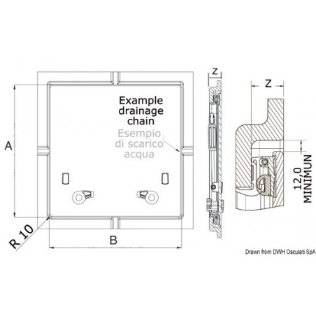  Panneau Flush Hatch carrés 