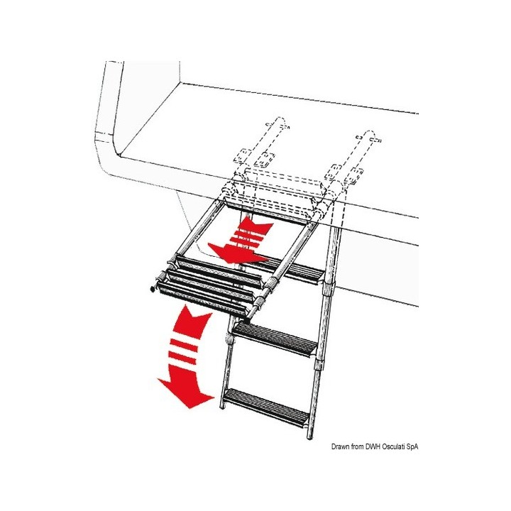 Echelle télescopique sous plateforme