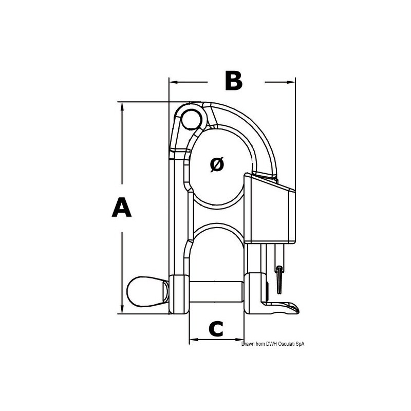 Mousqueton ski nautique