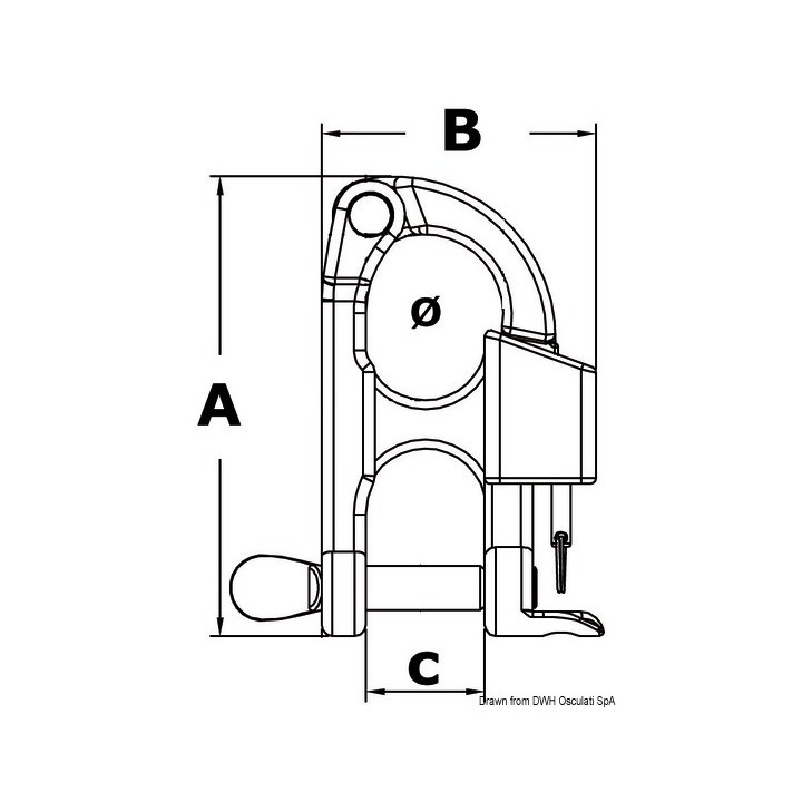 Mousqueton ski nautique