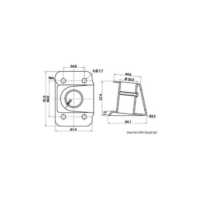 Base chandelier inox 