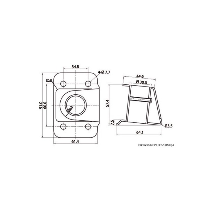 Base chandelier inox 