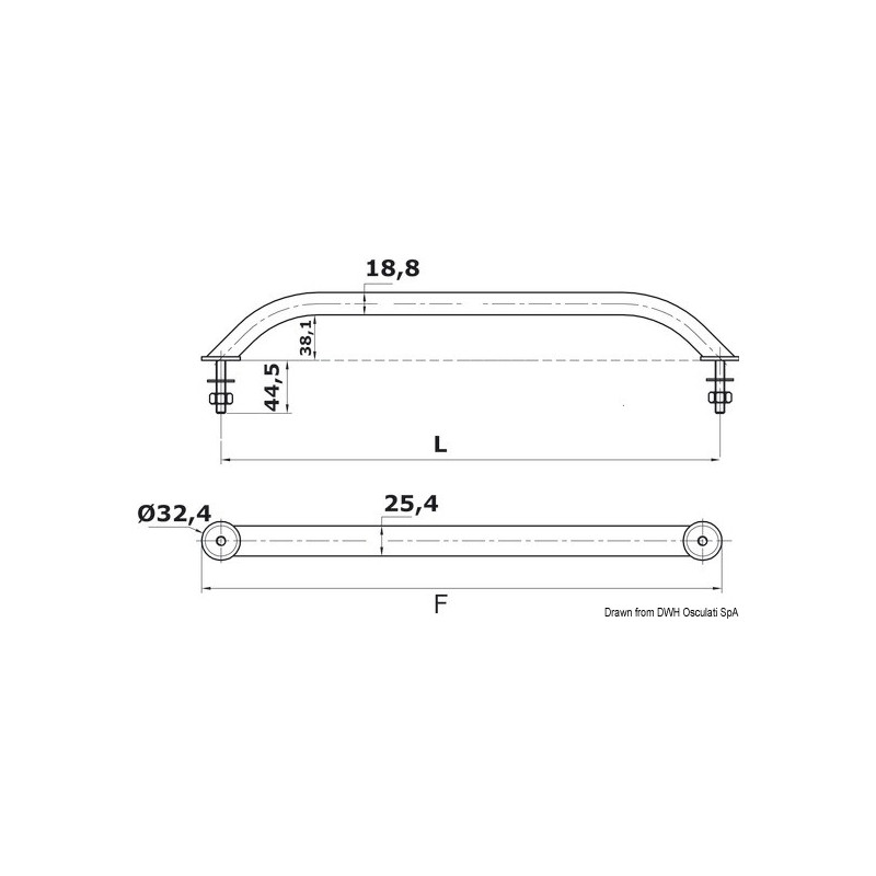 Main-courante ovalisée