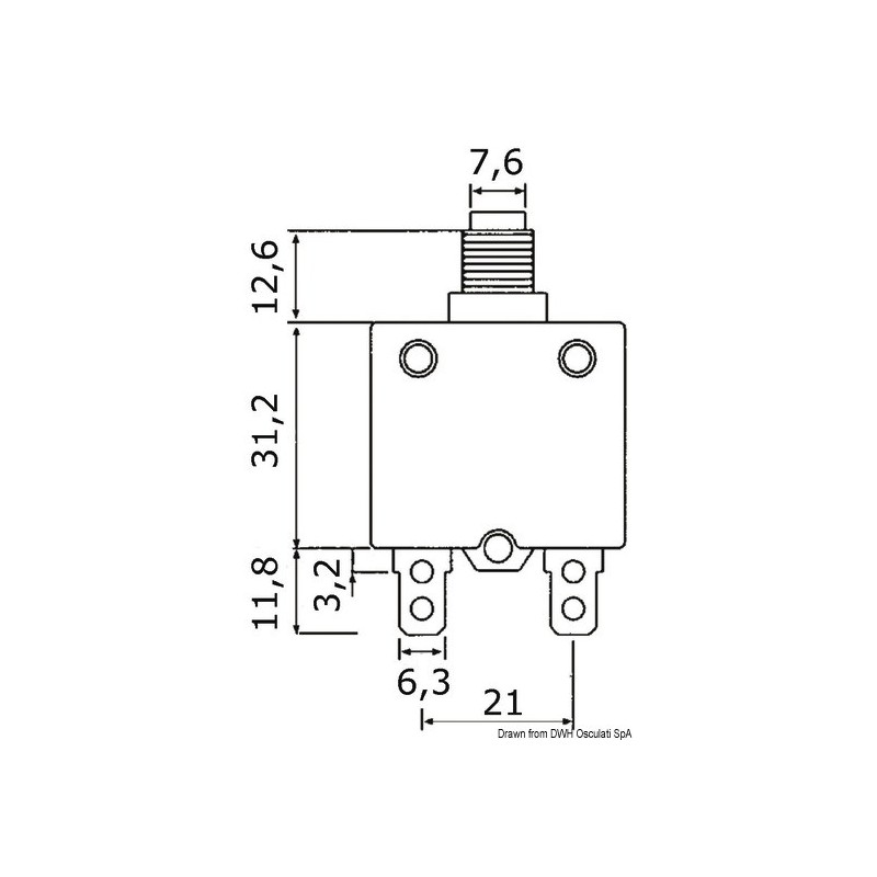 Bouton disjoncteur thermique  