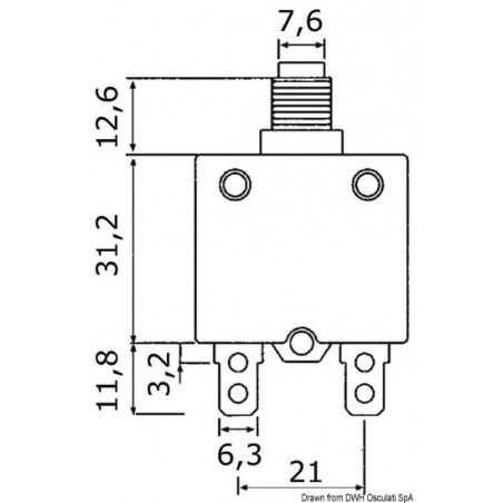 Bouton disjoncteur thermique  