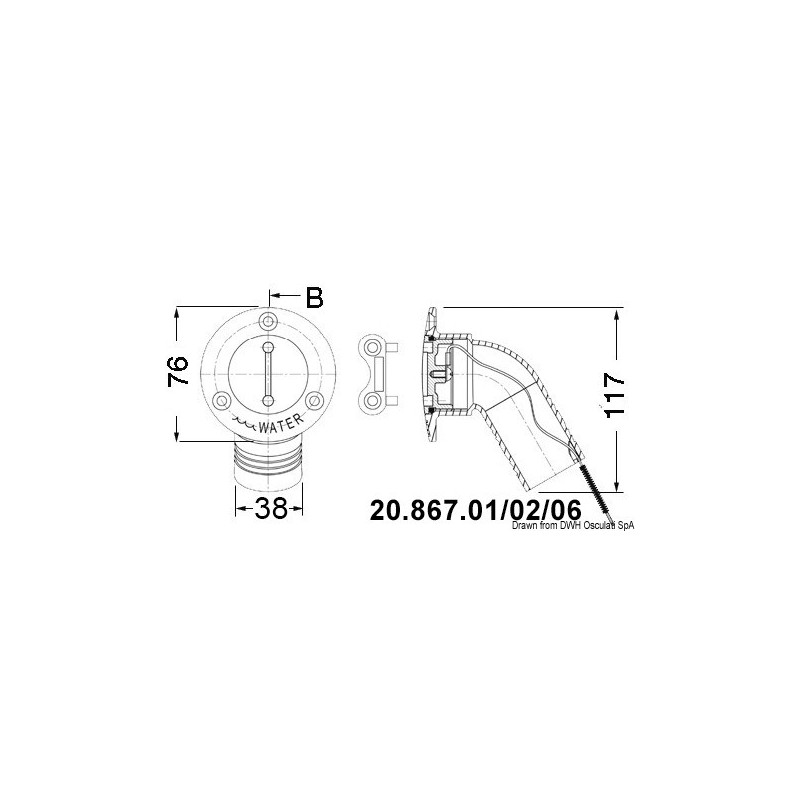 Bouchon inox coudé 30° 