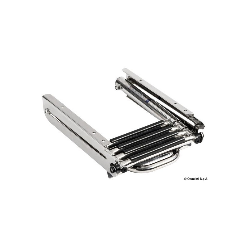 Echelle sous plate-forme coulissante.