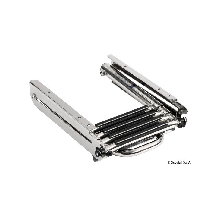 Echelle sous plate-forme coulissante.