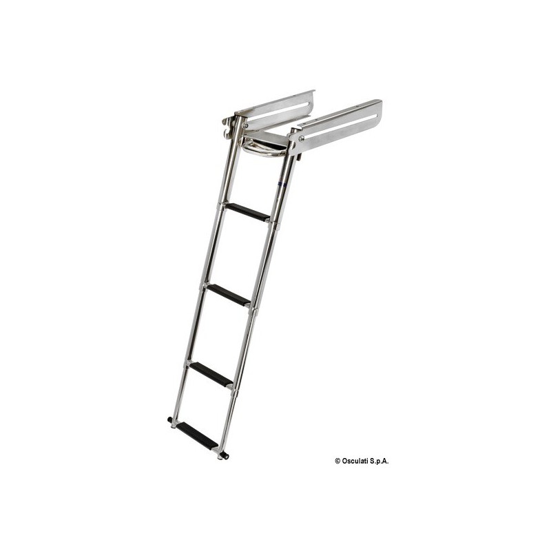 Echelle sous plate-forme coulissante.