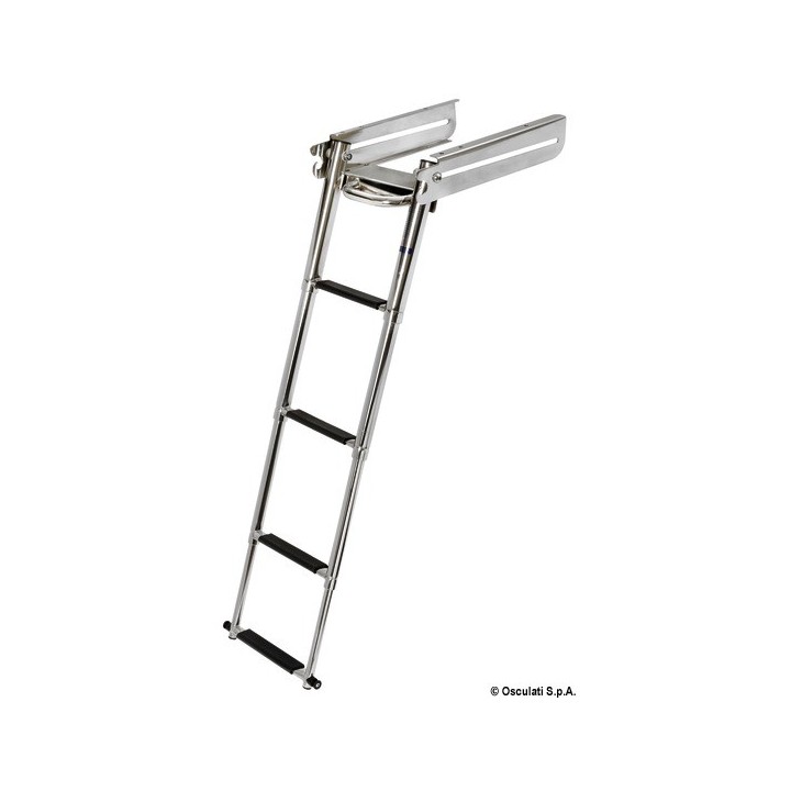 Echelle sous plate-forme coulissante.