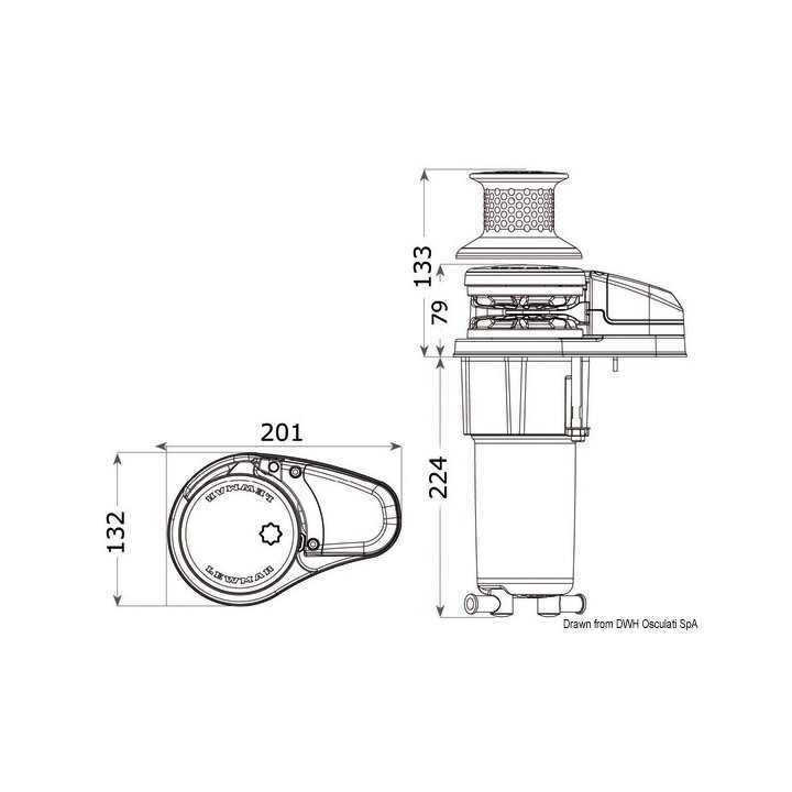 Kit guindeau LEWMAR VX1L bas/haut (700 W)