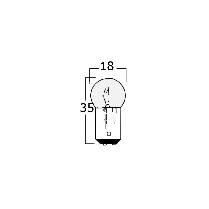 Ampoule bipolaire à baïonnette petite taille. 
