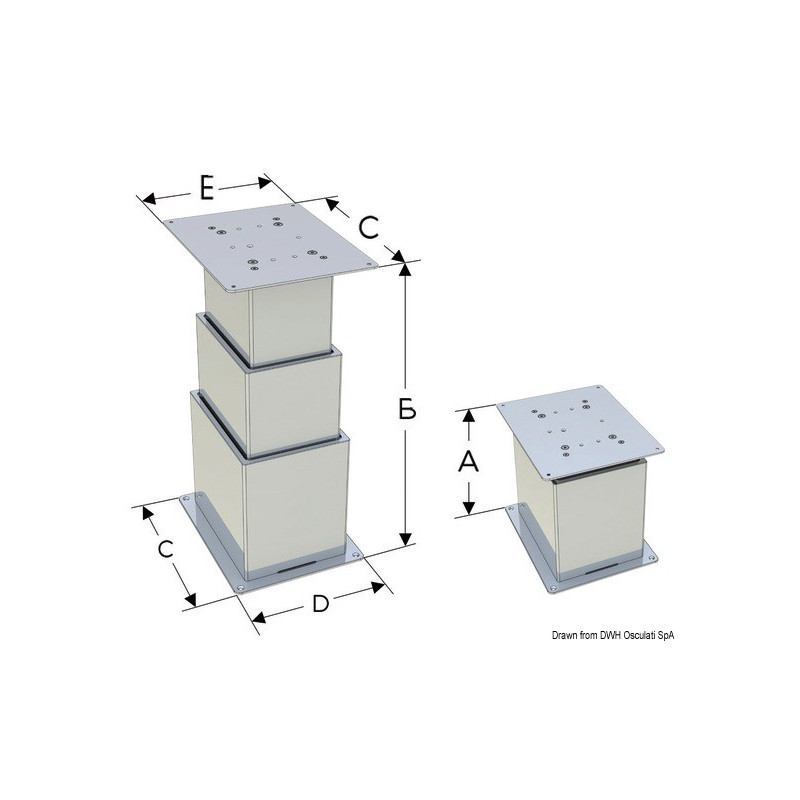 Pied de table électrique