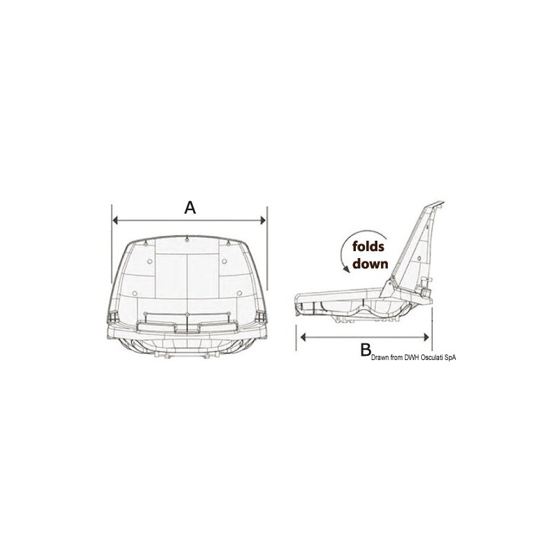 Coque de siège à dossier rabattable 
