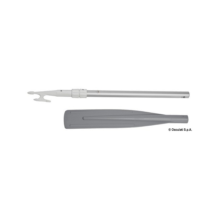 Aviron démontable télescopique avec gaffe