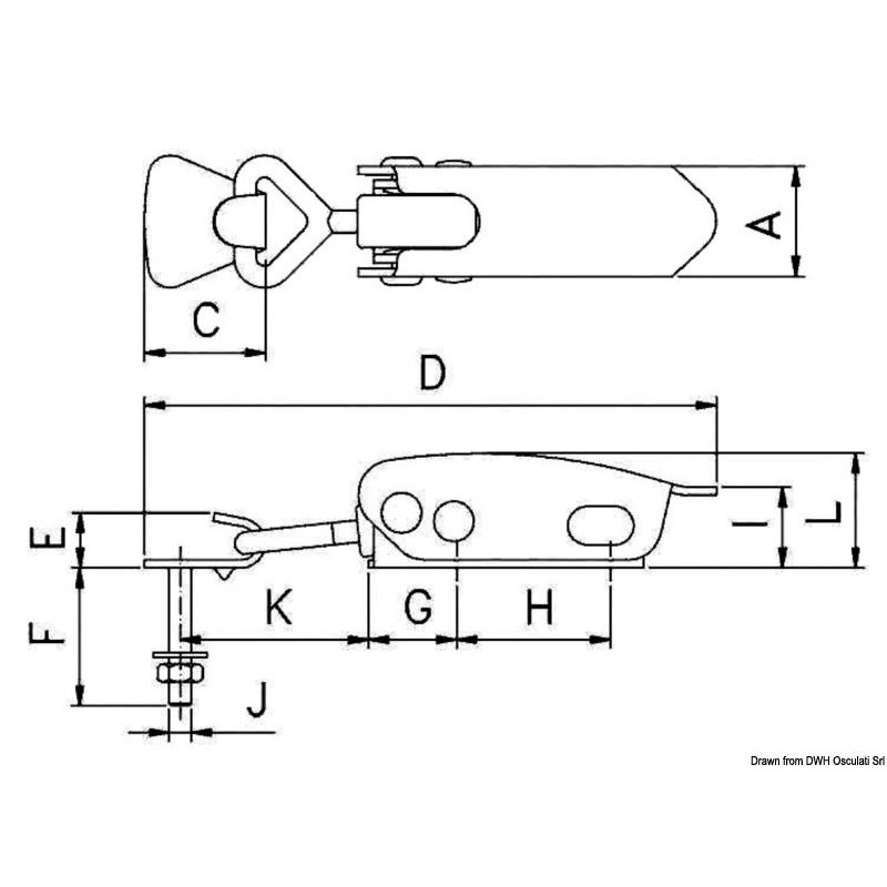 Fermeture levier élastique