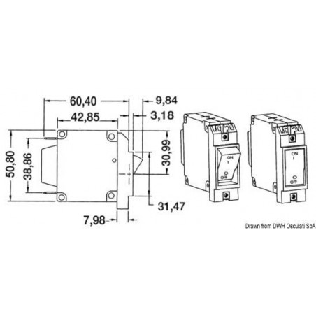 Disjoncteur à levier Airpax magneto/hydraulique