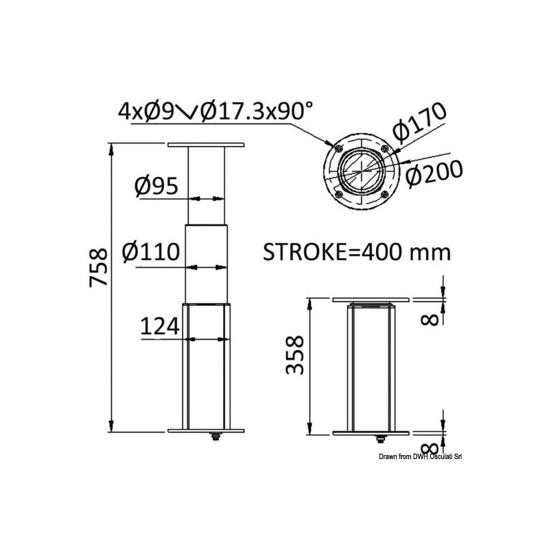  PIED DE TABLE ÉLECTRIQUE ROUND-ALU