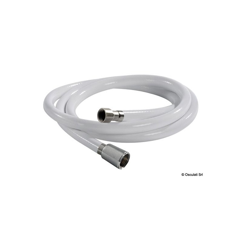 Tuyau de douche PVC armé blanc