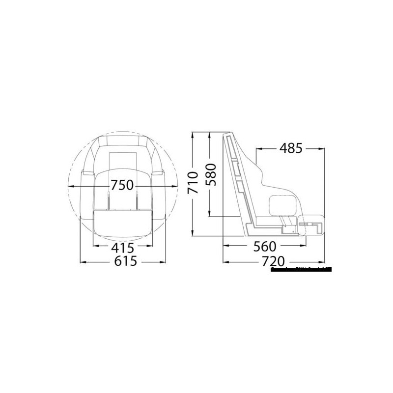 Siege anatomique flip-up