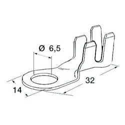 Cosse à oeil cuivre zingué