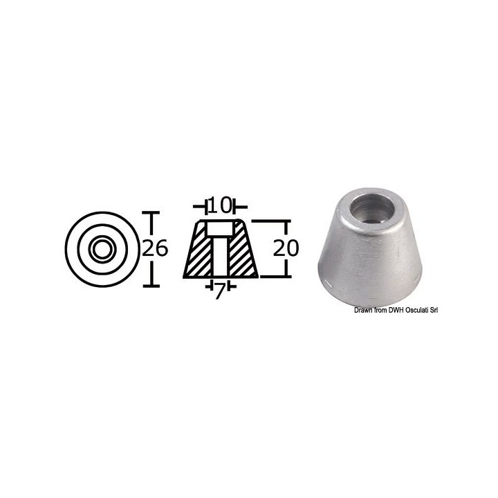 Anodes pour hélices proue/poupe