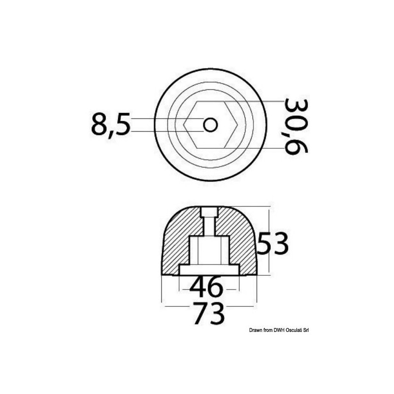 Anodes pour hélices proue/poupe