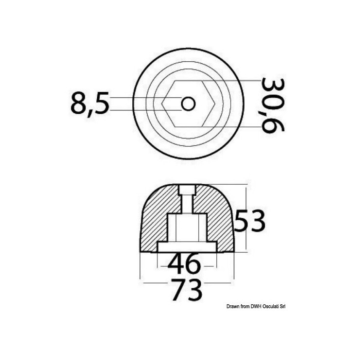 Anodes pour hélices proue/poupe