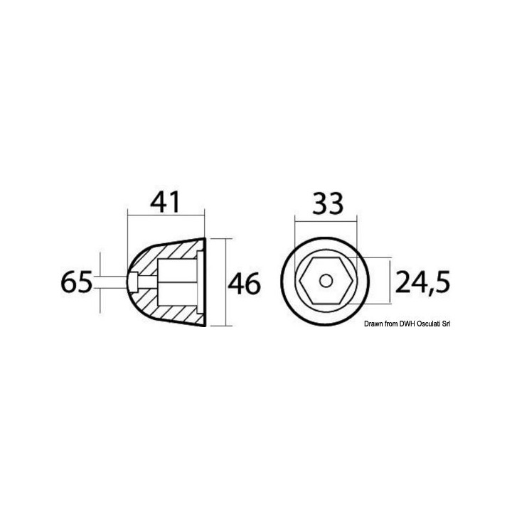 Anodes pour hélices proue/poupe