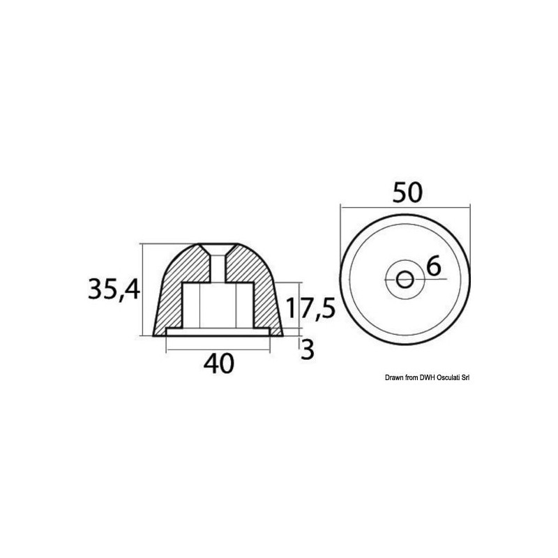 Anodes pour hélices proue/poupe