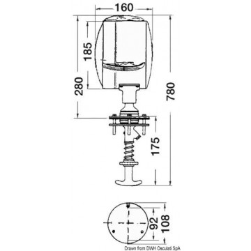 Projecteur DHR orientable de l'intérieur