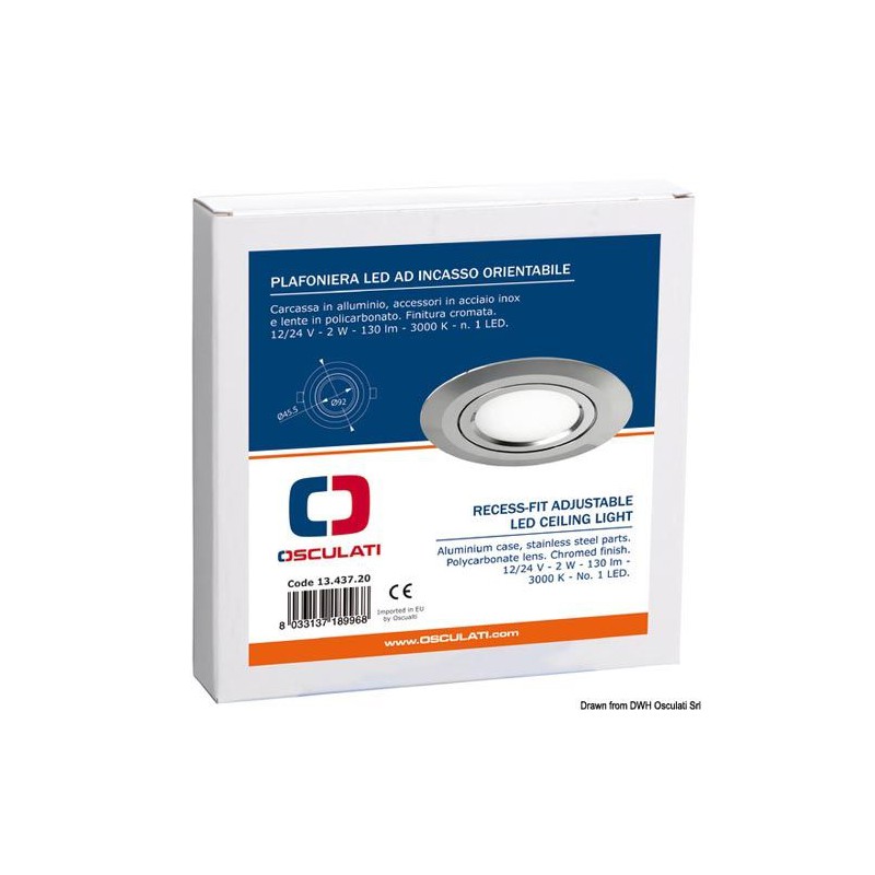 Plafonnier LED intégrable et orientable