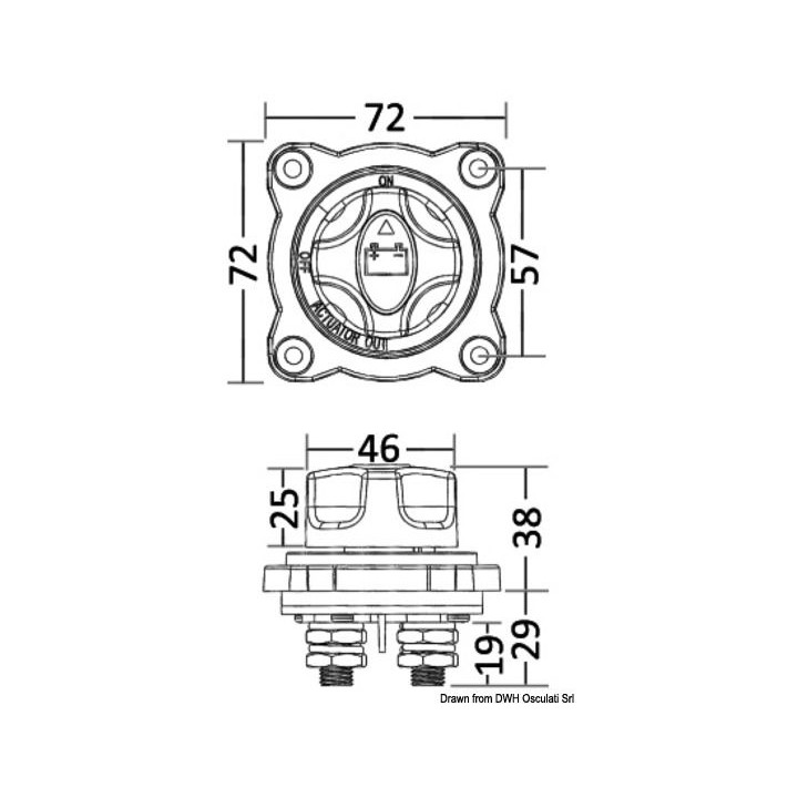 Coupe-batterie semi-encastré