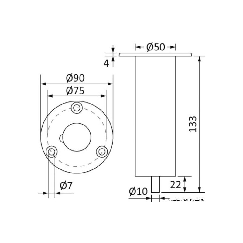 Poteau Rocky pour douchette de pont