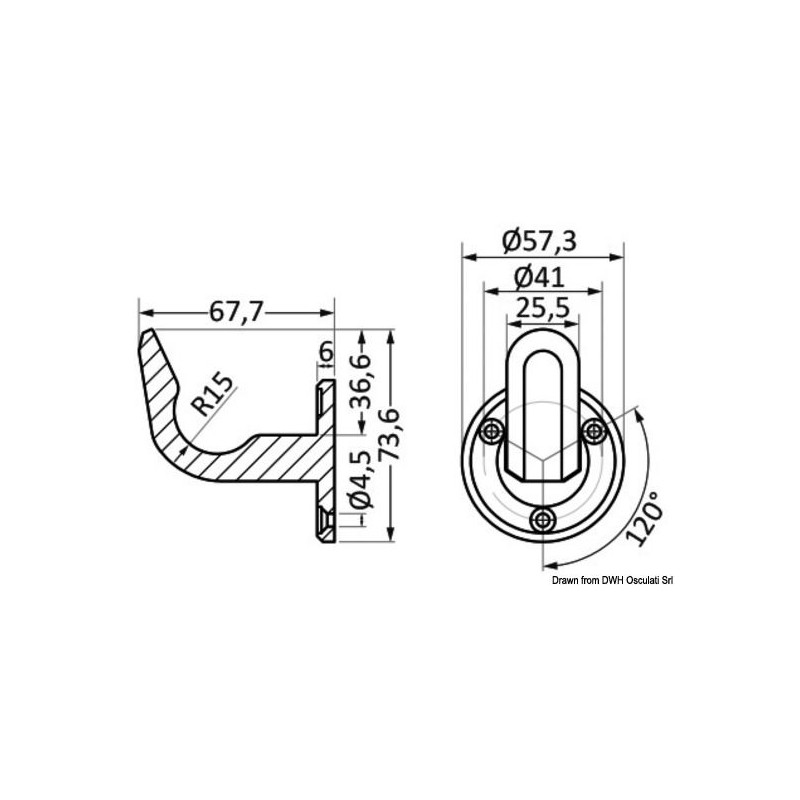 Crochet haute résistance, fixation invisible