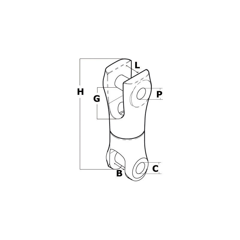 Jonction chaîne/ancre inox 