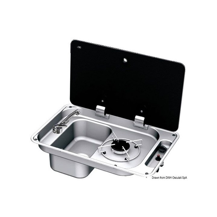 Plans de cuisson + éviers avec couvercle