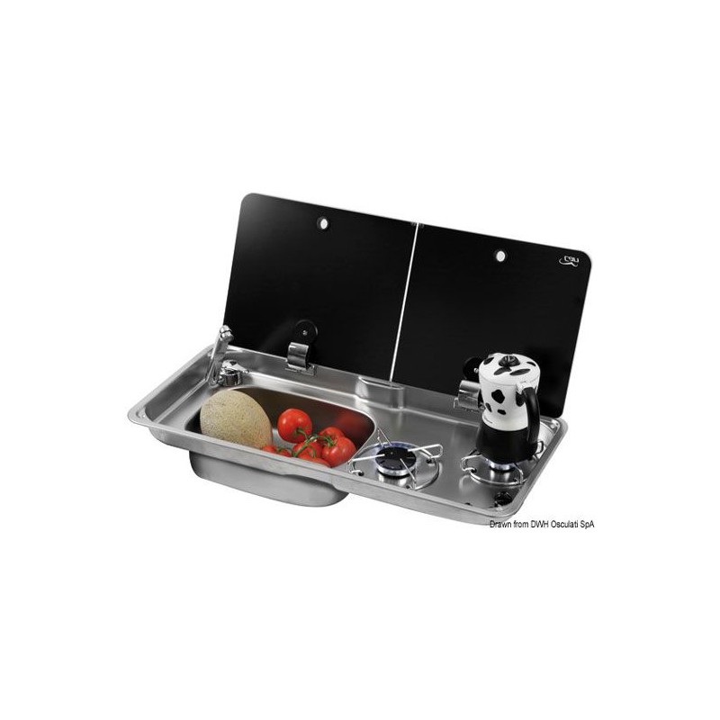 Plans de cuisson + éviers avec couvercle