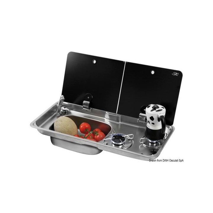 Plans de cuisson + éviers avec couvercle