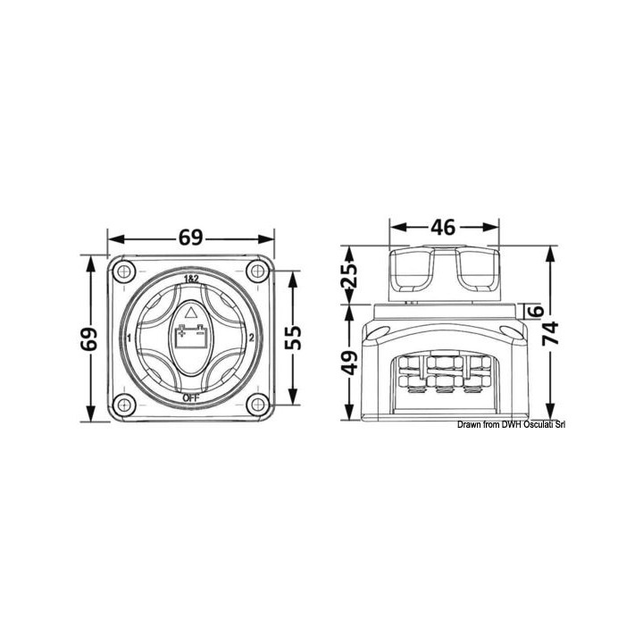 Interrupteur / coupe-batterie mini 