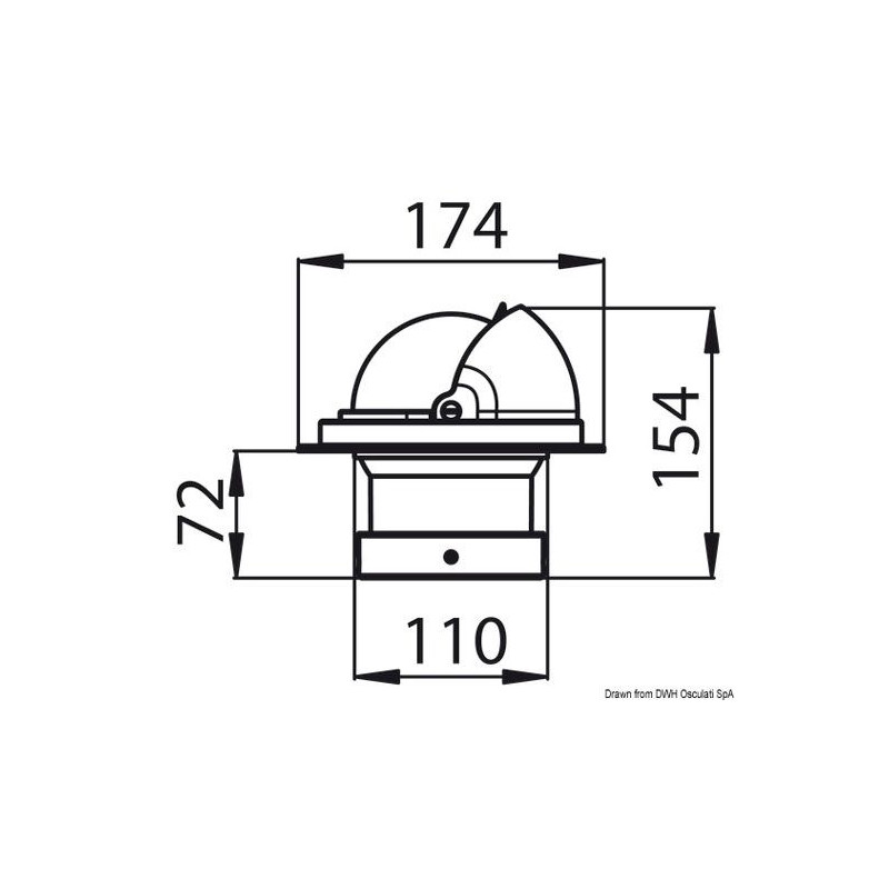 Compas Riviera 4" à encastrer + dôme
