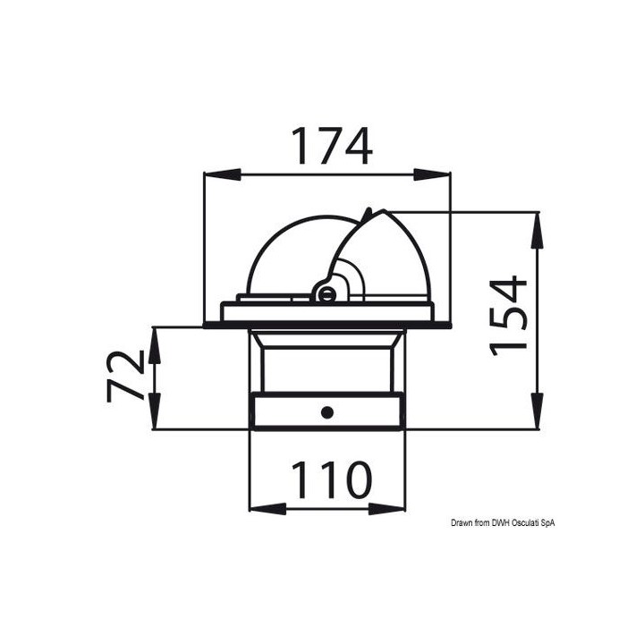 Compas Riviera 4" à encastrer + dôme