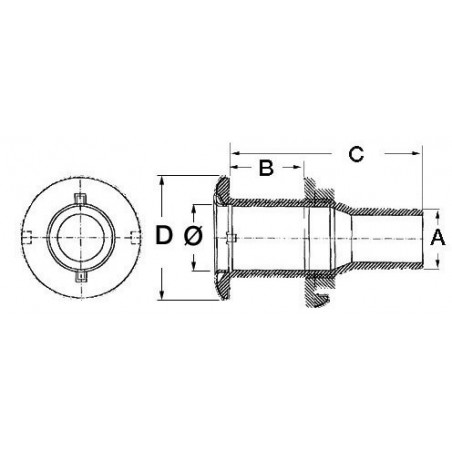 Passe-coque inox 