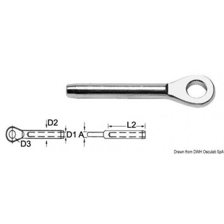 Embout inox à oeil