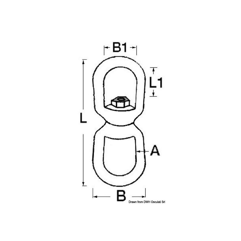 Emerillon acier galvanisé schéma