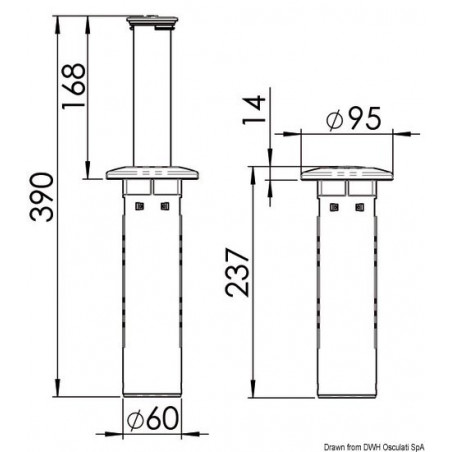 Hampe extractible pour table