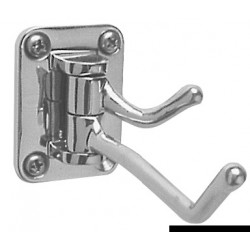 Porte-manteau inox double crochet orientable